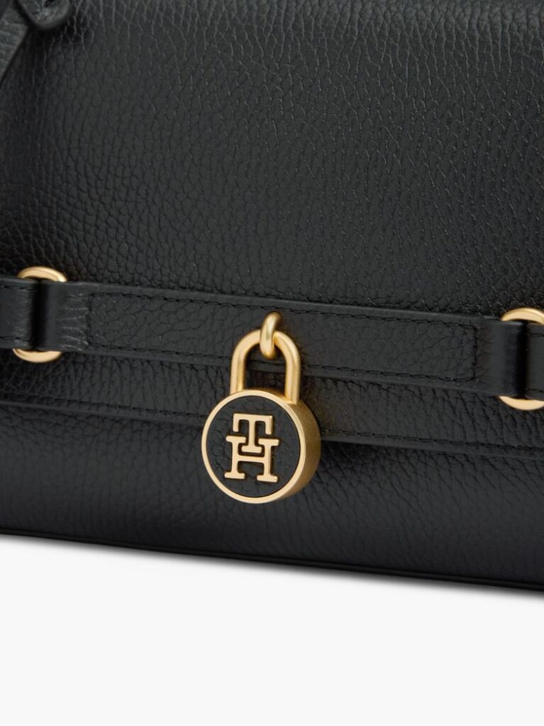 Negru The American Icon Geanta Clutch Padlock Din Piele  Femei