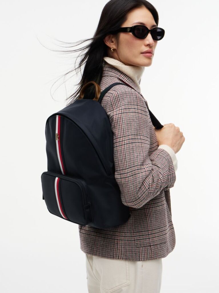 Blue Rucsac Dome Popette Cu Dunga Global  Femei