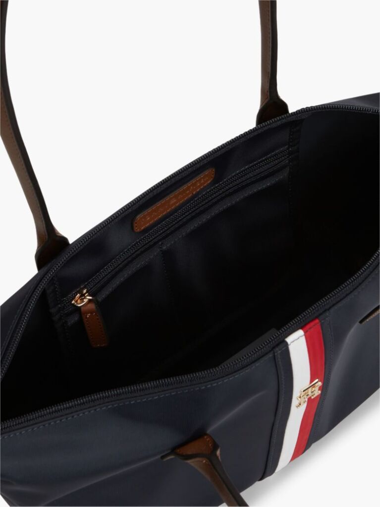 Blue Geanta Tote Popette Cu Dunga Global  Femei