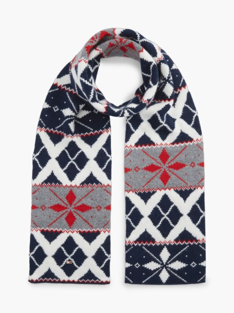 Multi Enamel Flag Fair Isle Scarf With Alpaca  Women