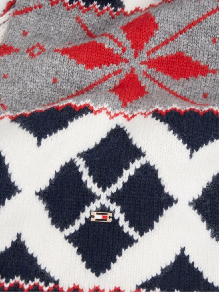Multi Enamel Flag Fair Isle Scarf With Alpaca  Women