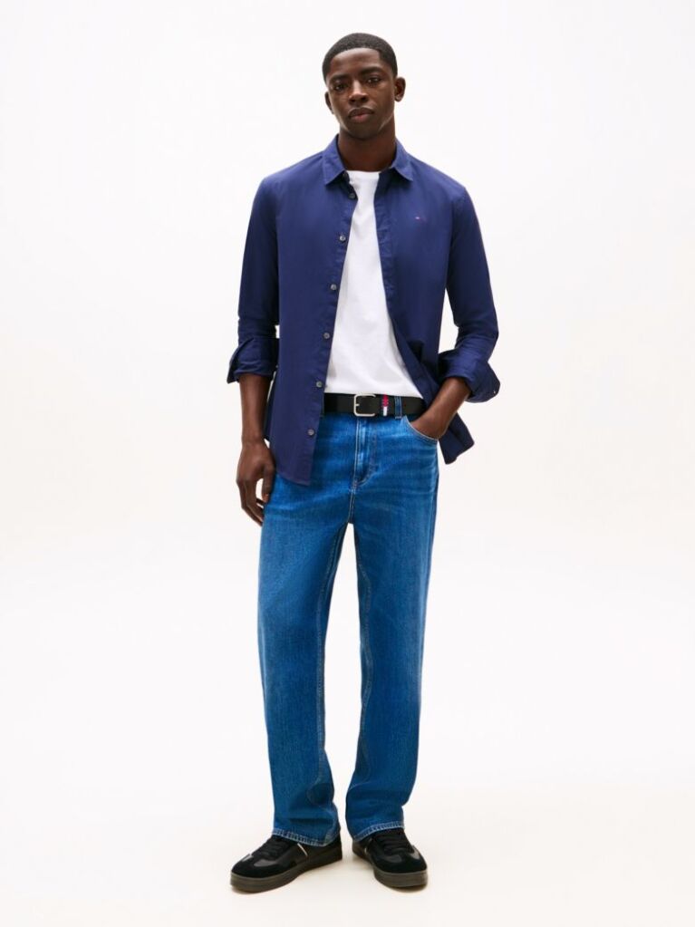 Negru Camasa Slim Fit Stretch  Barbati
