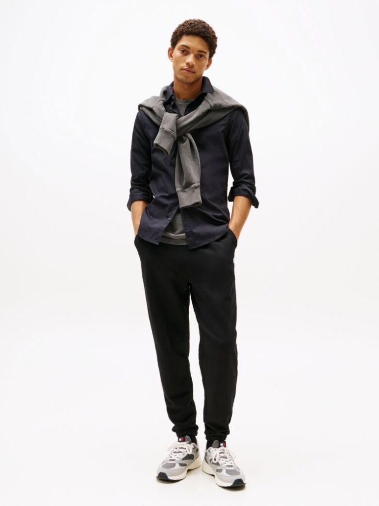 Negru Camasa Slim Fit Stretch  Barbati