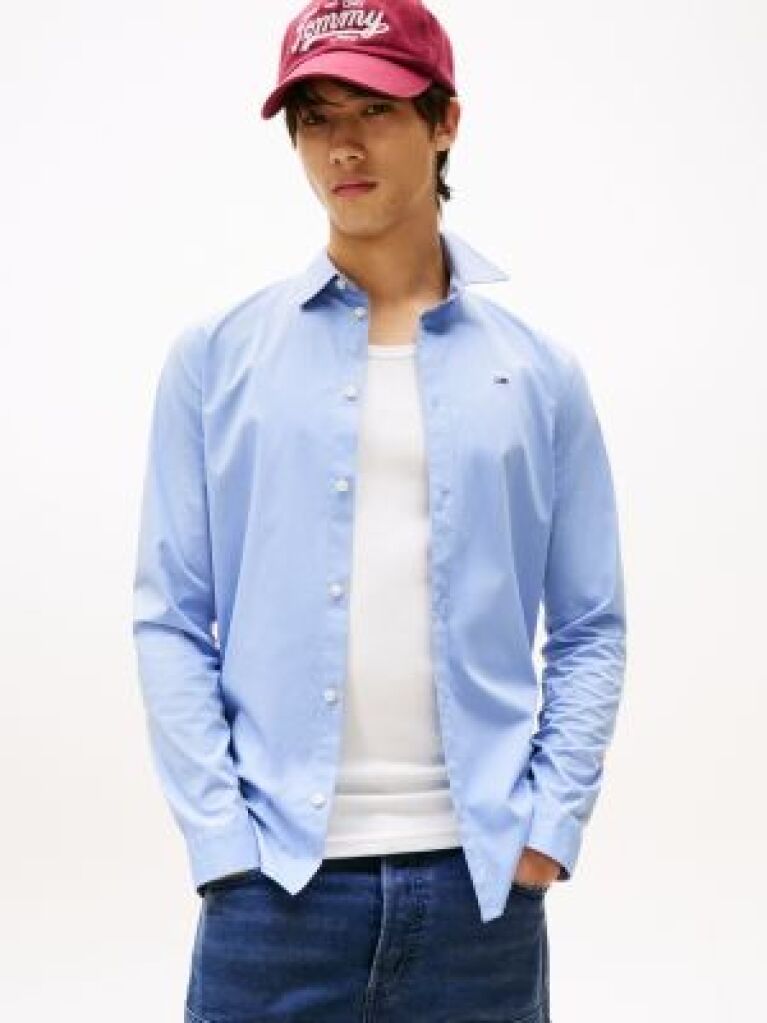 Blue Camasa Slim Fit Stretch  Barbati