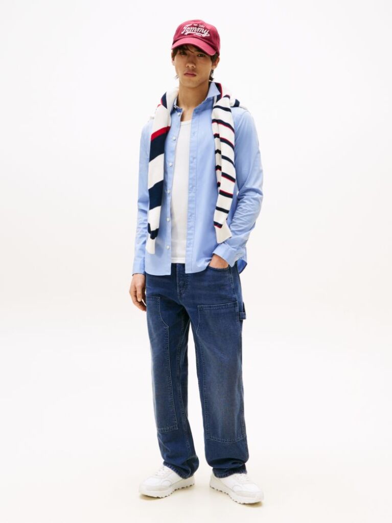 Blue Camasa Slim Fit Stretch  Barbati