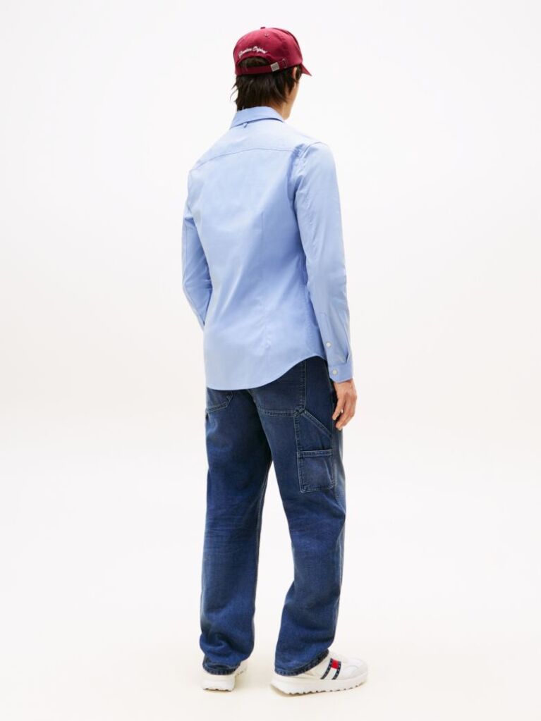 Blue Camasa Slim Fit Stretch  Barbati
