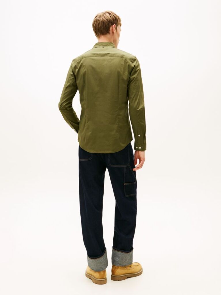 Green Stretch Slim Fit Shirt  Men