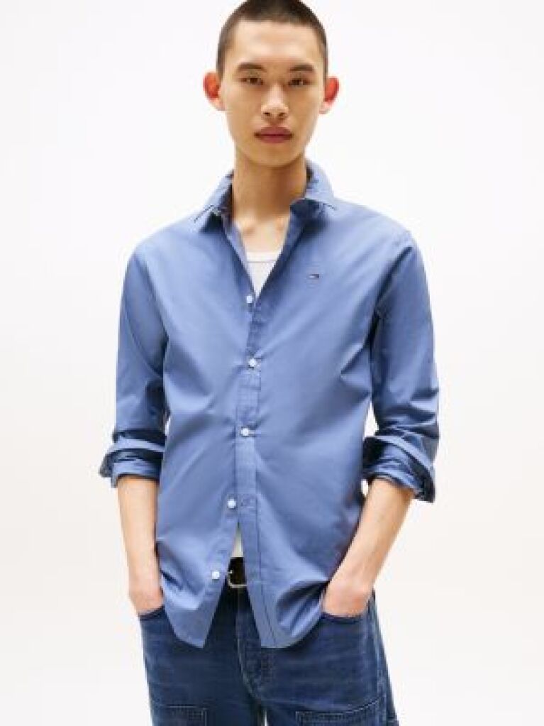Blue Camasa Slim Fit Stretch  Barbati