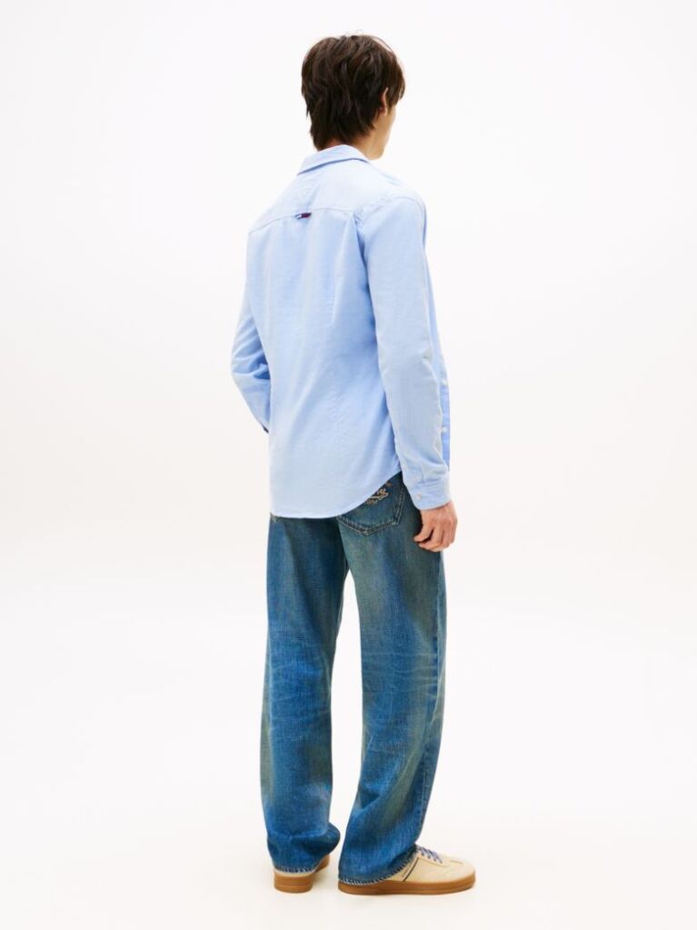 Blue Stretch Organic Cotton Slim Fit Shirt  Men