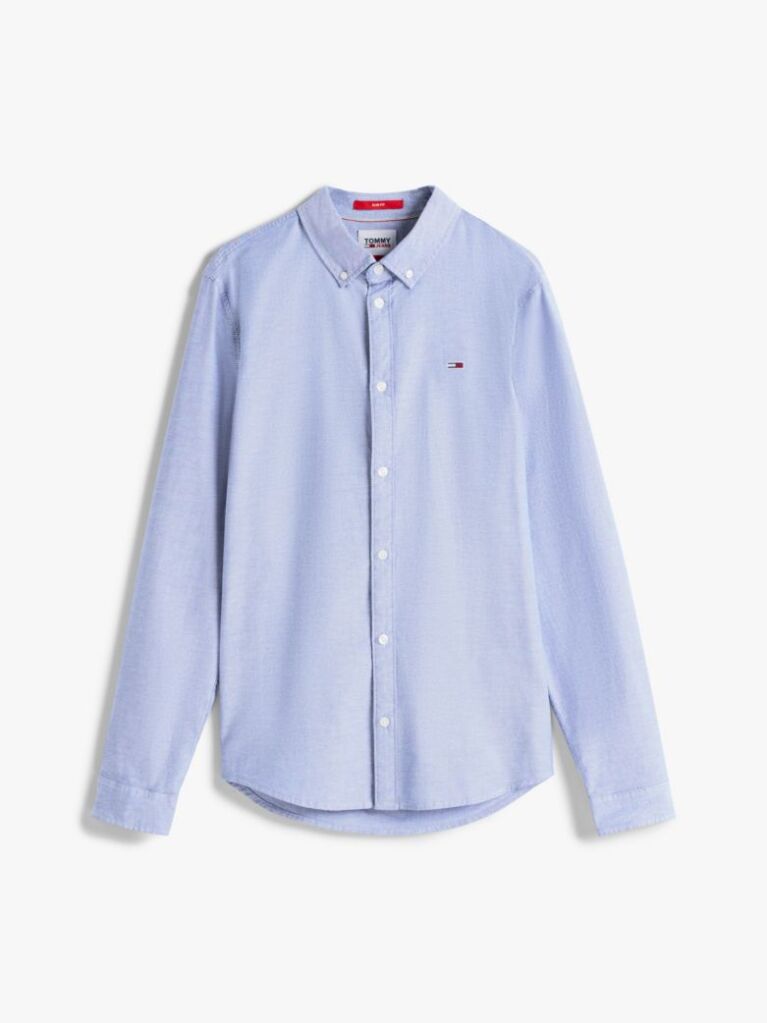 Blue Camasa Slim Fit Din Bumbac Organic Stretch  Barbati