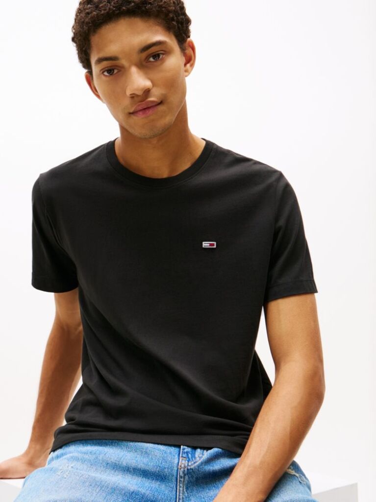Negru Tricou Din Bumbac Organic Classics  Barbati