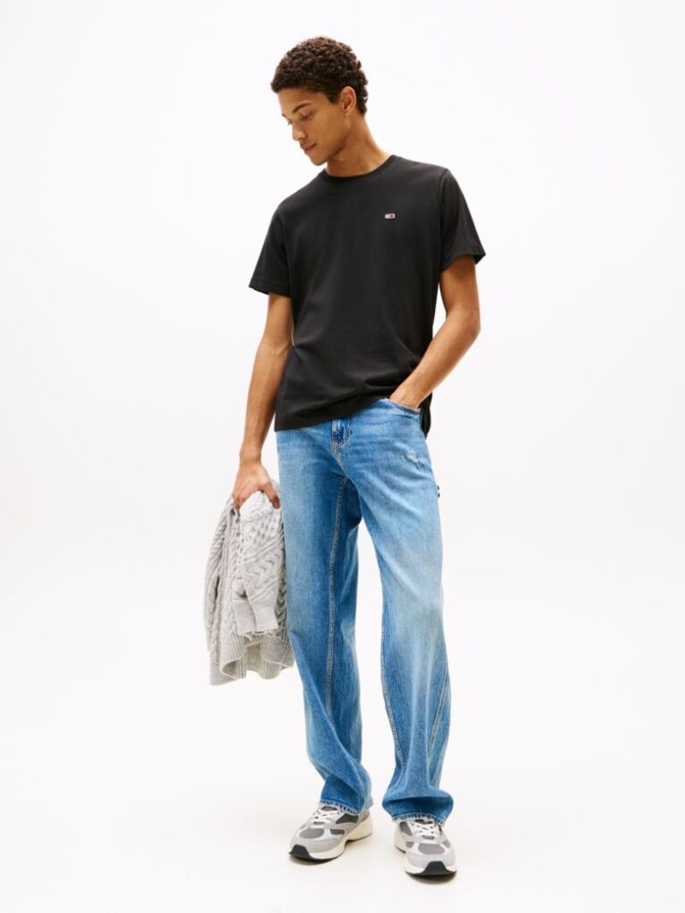 Negru Tricou Din Bumbac Organic Classics  Barbati
