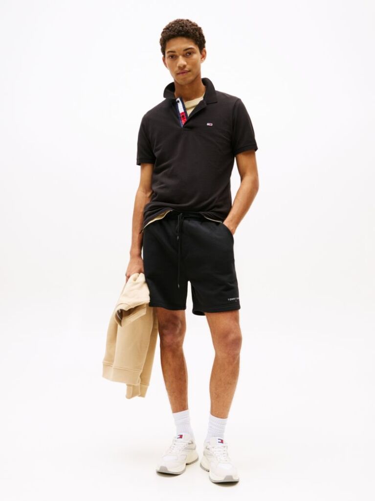 Negru Polo Slim Placket TJM  Barbati
