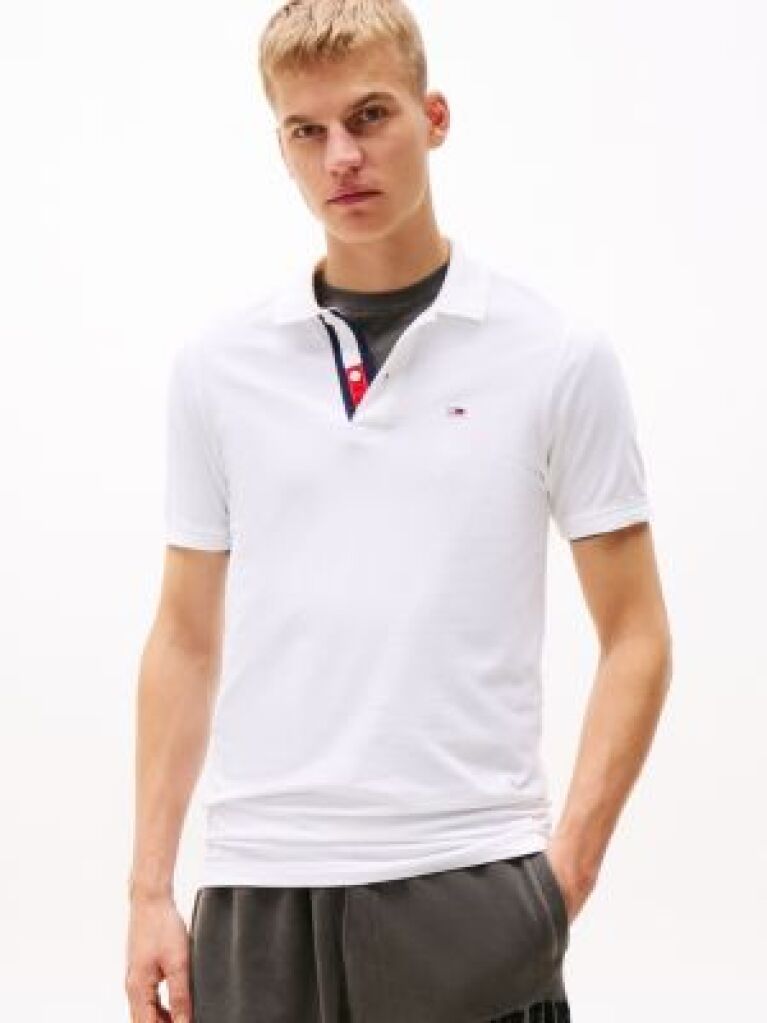 White TJM SLIM PLACKET POLO  Men