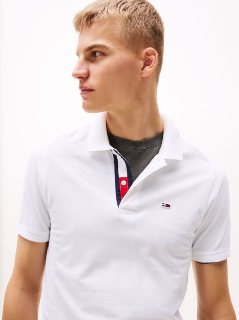 White TJM SLIM PLACKET POLO  Men