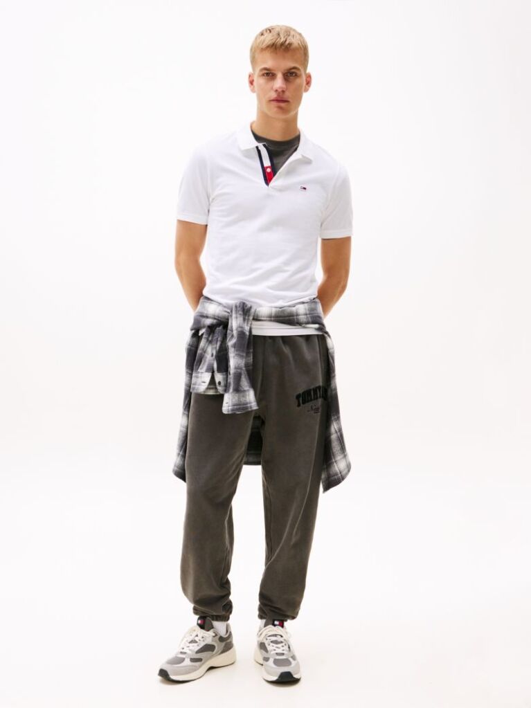 White TJM SLIM PLACKET POLO  Men