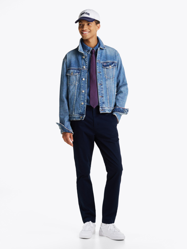 Blue Pantaloni Chinos Slim Din Bumbac Elastic Austin  Barbati