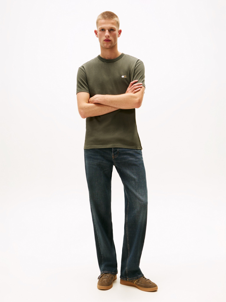Verde Tricou Cu Guler Rotund Tommy Badge  Barbati