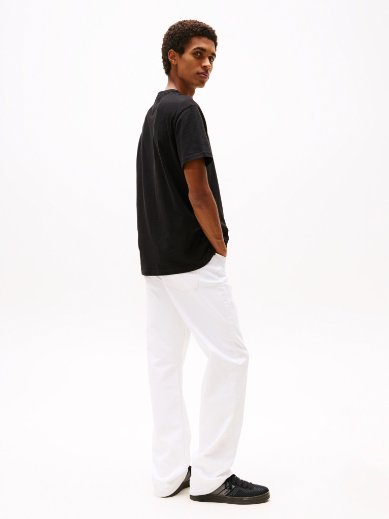 Negru Tricou Cu Guler Rotund Tommy Badge  Barbati