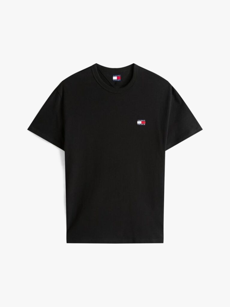 Black Tommy Badge Crew Neck T-Shirt  Men