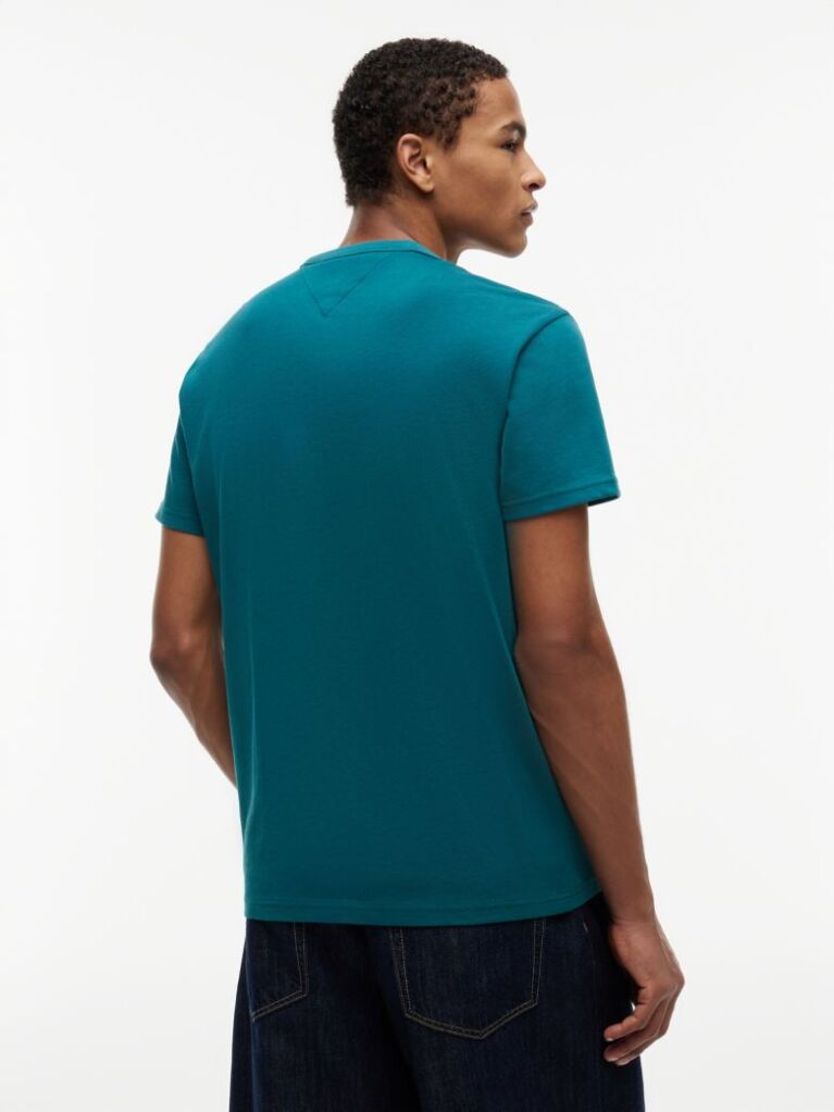Blue Tricou Cu Guler Rotund Tommy Badge  Barbati