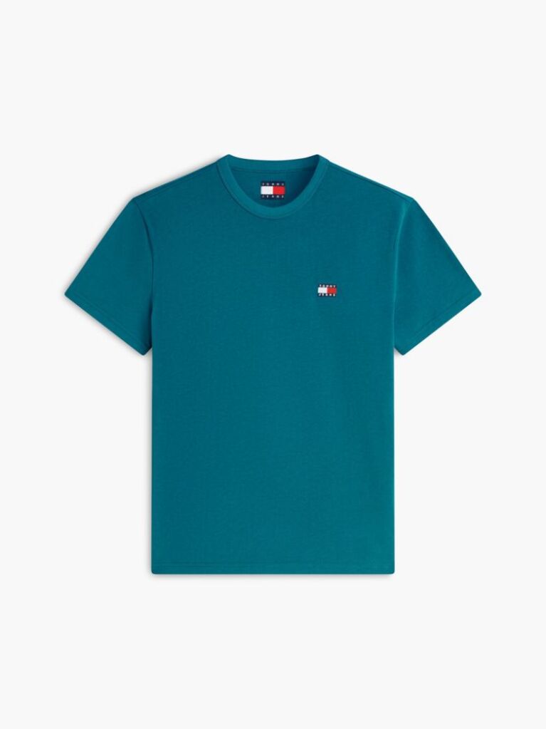 Blue Tricou Cu Guler Rotund Tommy Badge  Barbati