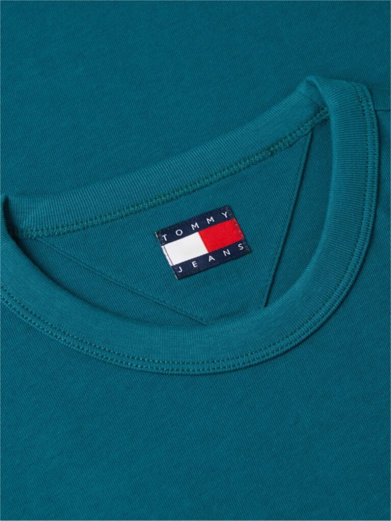 Blue Tricou Cu Guler Rotund Tommy Badge  Barbati