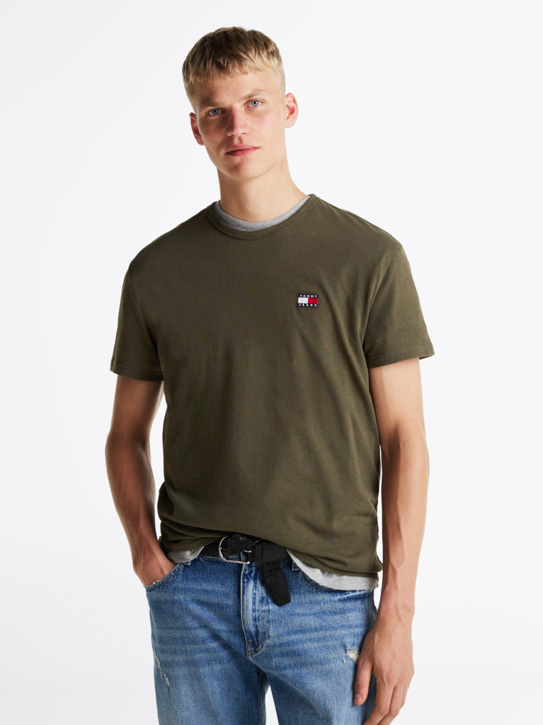 Verde Tricou Cu Guler Rotund Tommy Badge  Barbati