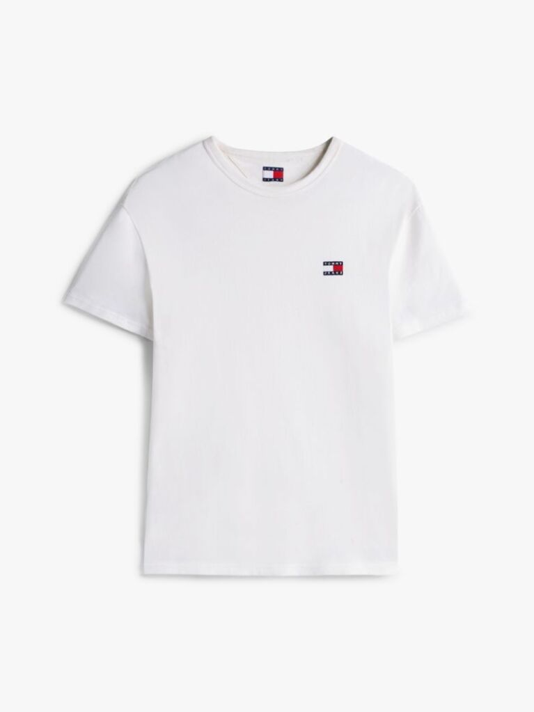White Tommy Badge Crew Neck T-Shirt  Men