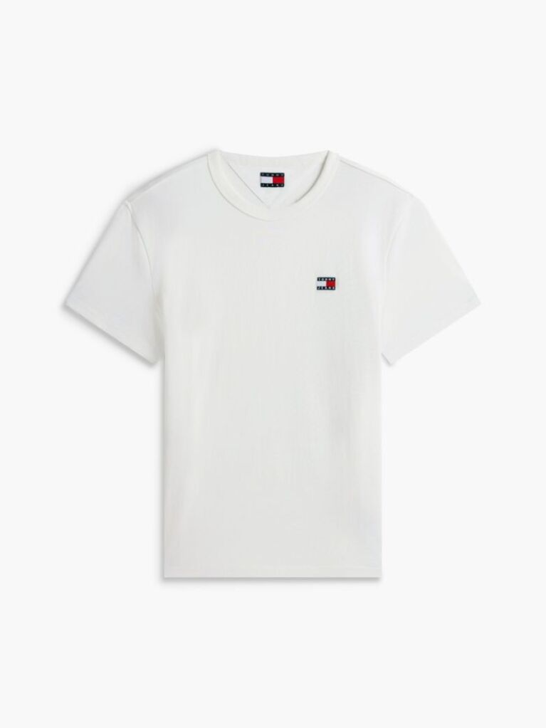 White Tommy Badge Crew Neck T-Shirt  Men
