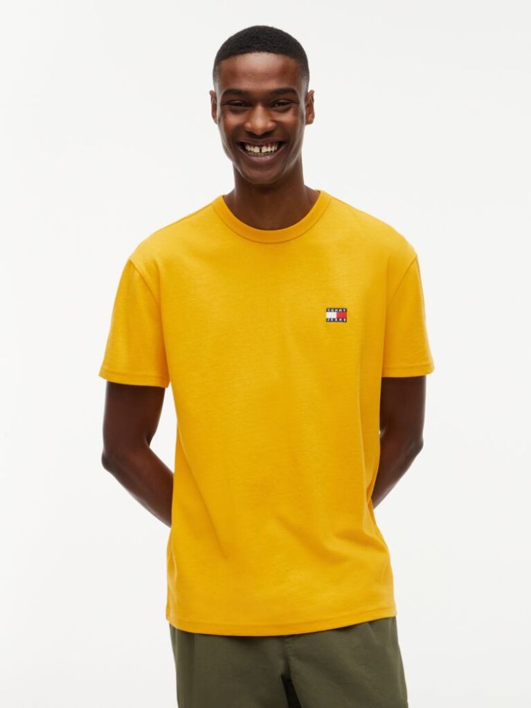 Galben Tricou Cu Guler Rotund Tommy Badge  Barbati
