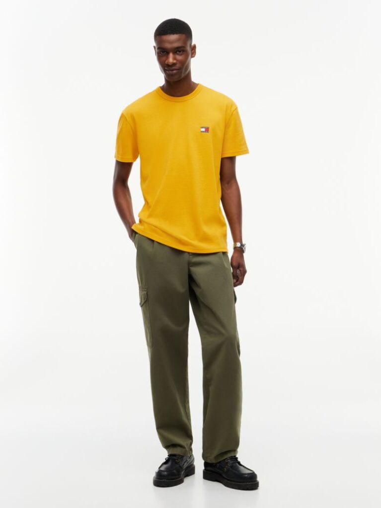 Galben Tricou Cu Guler Rotund Tommy Badge  Barbati