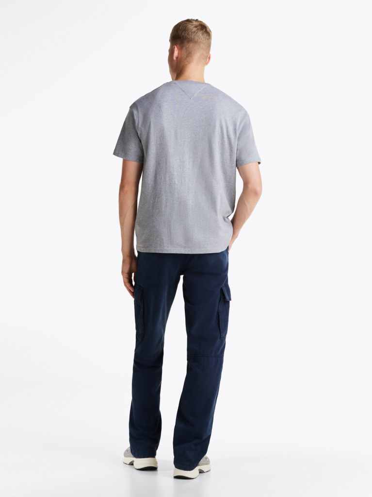 Gri Tricou Relaxat Badge Steag  Barbati