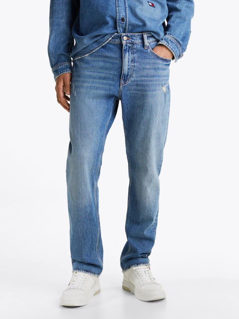 Denim Jeans Slim Drept Cu Efect Decolorat Ryan  Barbati