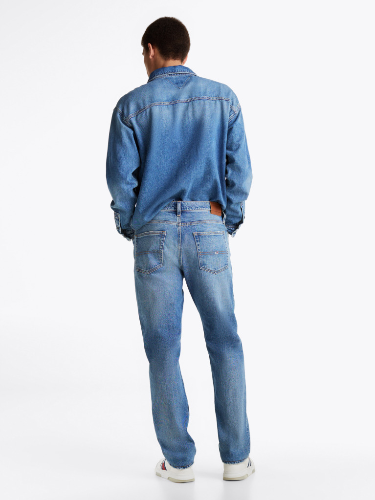 Denim Jeans Slim Drept Cu Efect Decolorat Ryan  Barbati