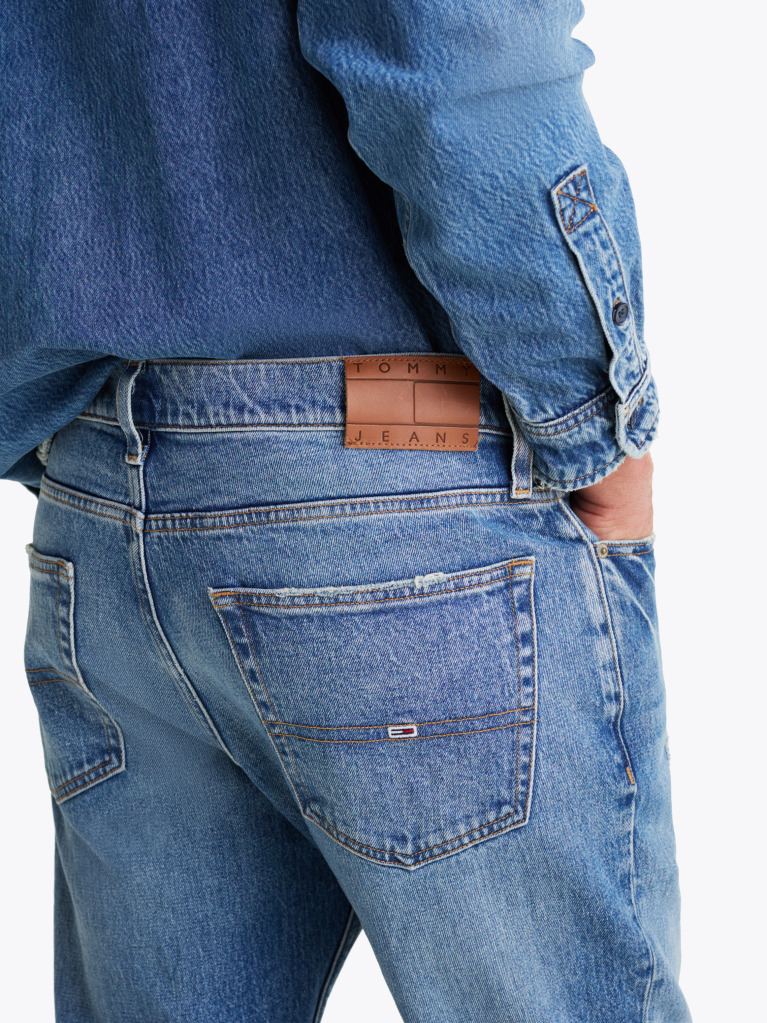 Denim Jeans Slim Drept Cu Efect Decolorat Ryan  Barbati