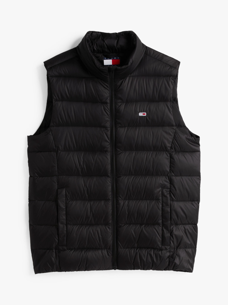 Black Lightweight Down Zip-Thru Vest  Men