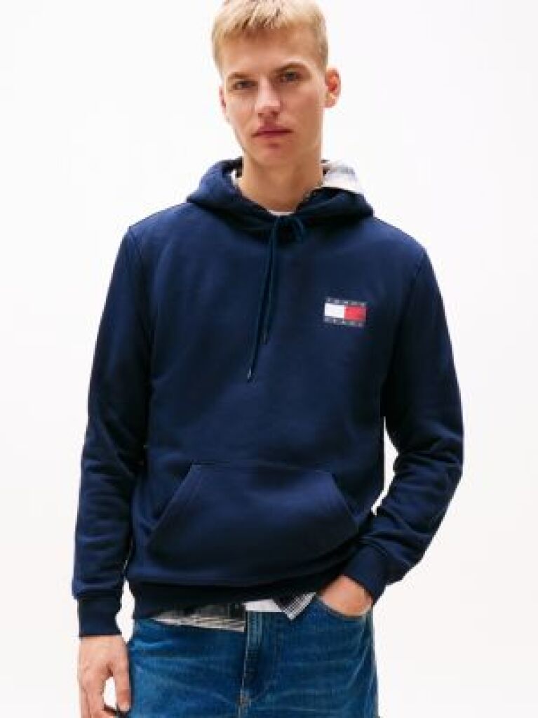 Blue Logo Drawstring Hoody  Men