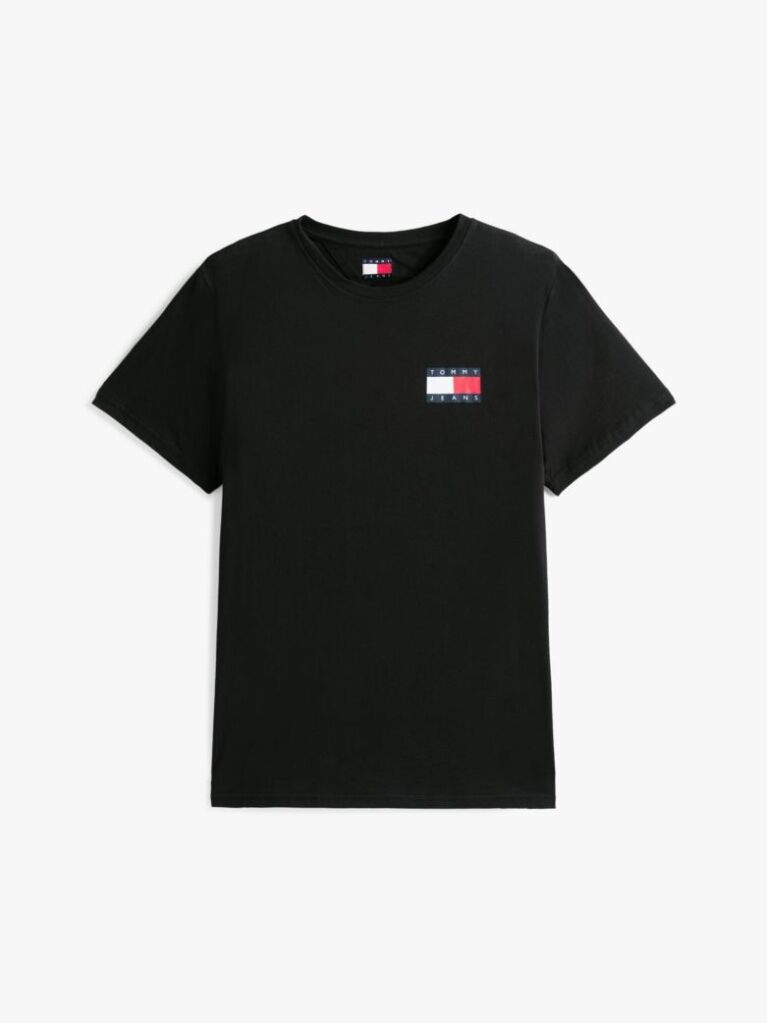 Negru Tricou Slim Cu Logo    Barbati