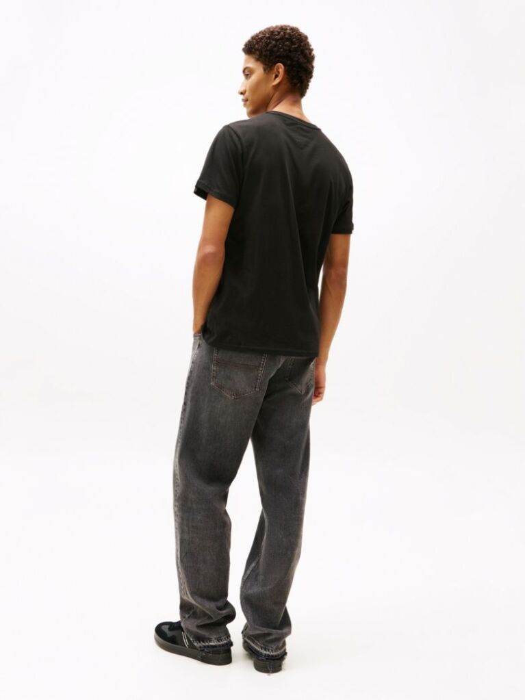 Negru Tricou Slim Cu Logo    Barbati