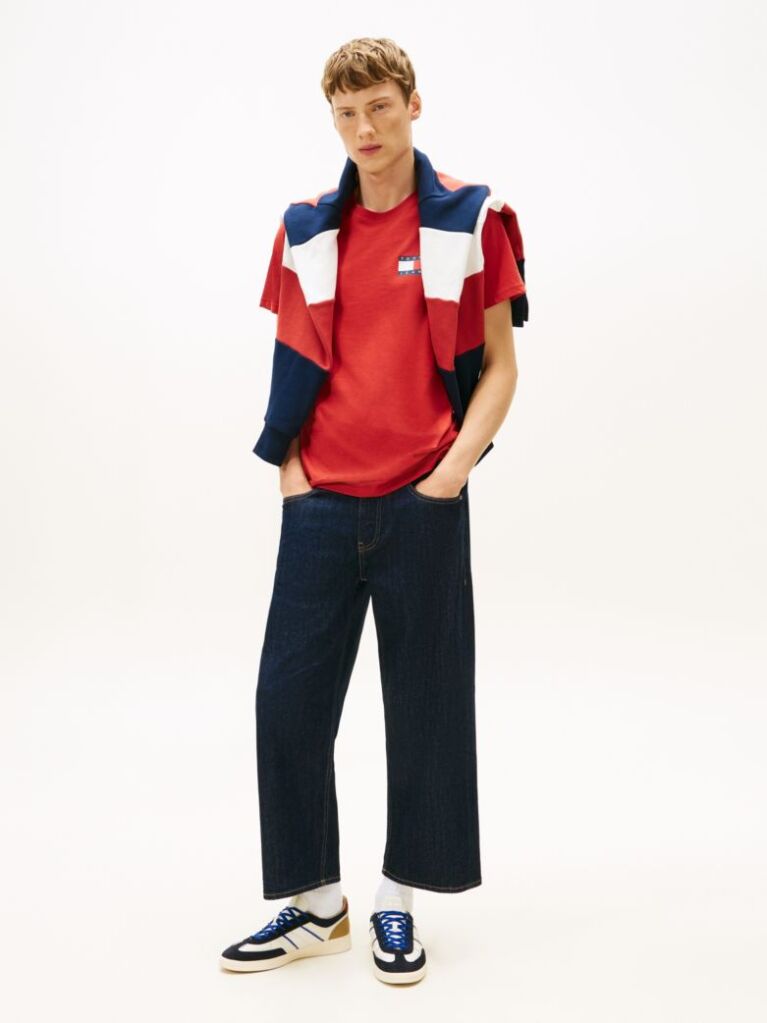 Rosu Tricou Slim Cu Logo    Barbati