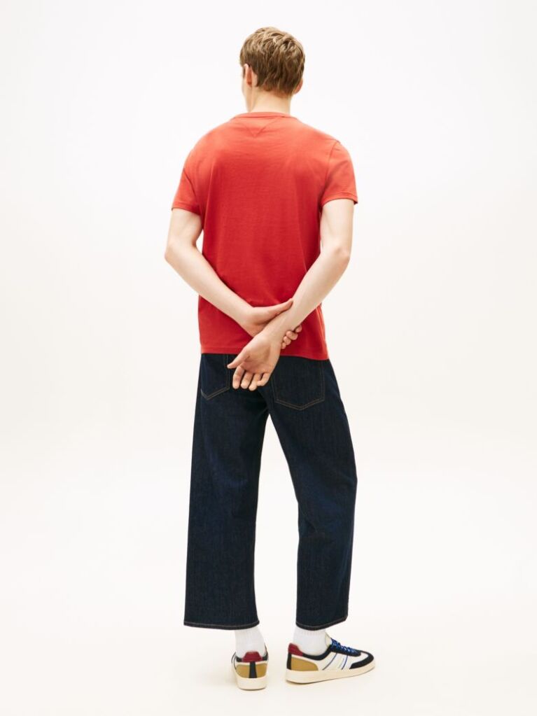 Rosu Tricou Slim Cu Logo    Barbati