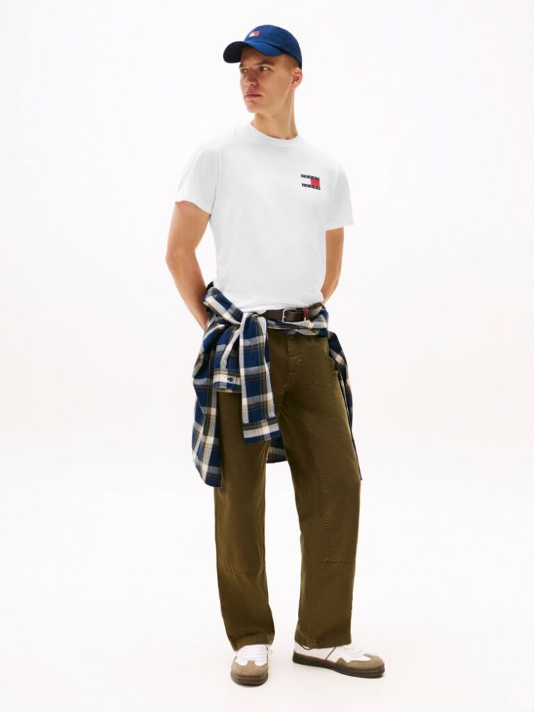 Alb Tricou Slim Cu Logo    Barbati