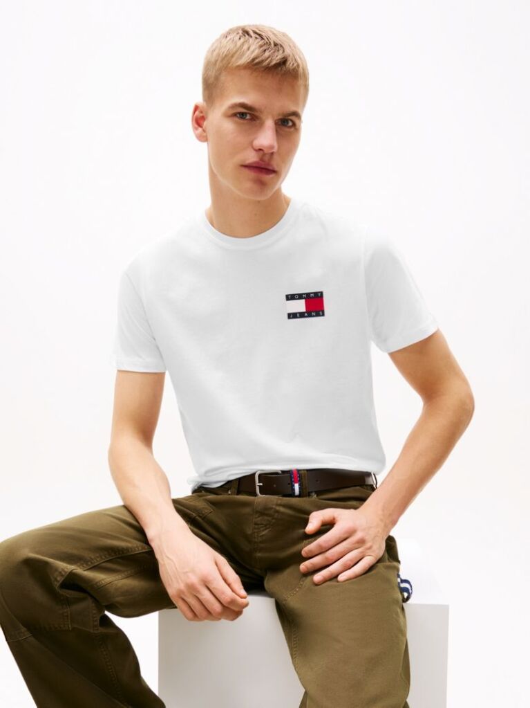 Alb Tricou Slim Cu Logo    Barbati