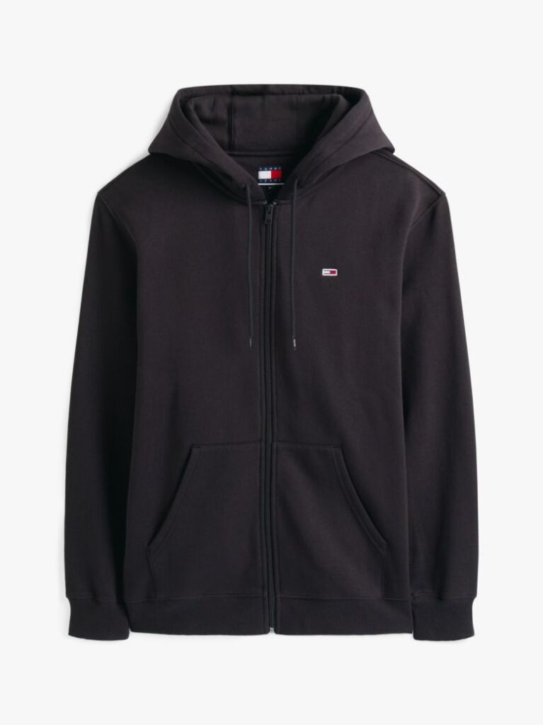 Black Regular Hoody Zip Thru  Men
