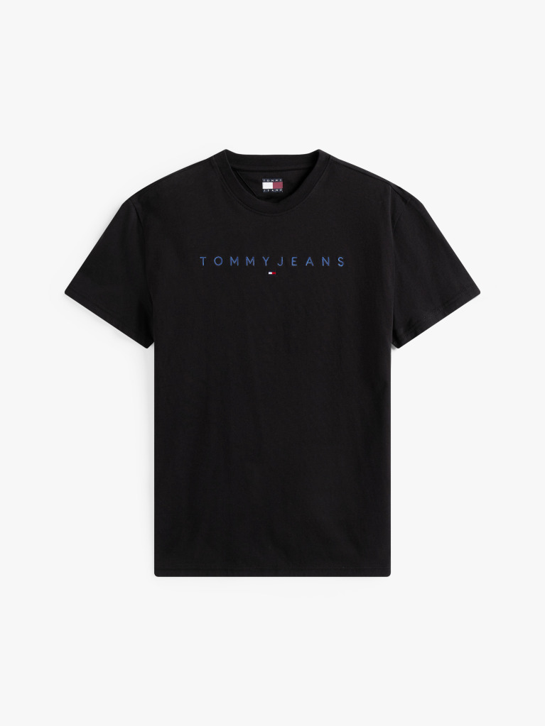 Negru Tricou Regular Cu Logo Brodat  Barbati