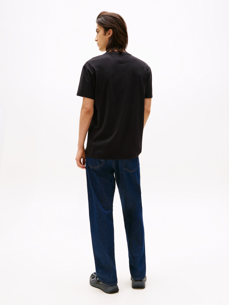 Negru Tricou Regular Cu Logo Brodat  Barbati