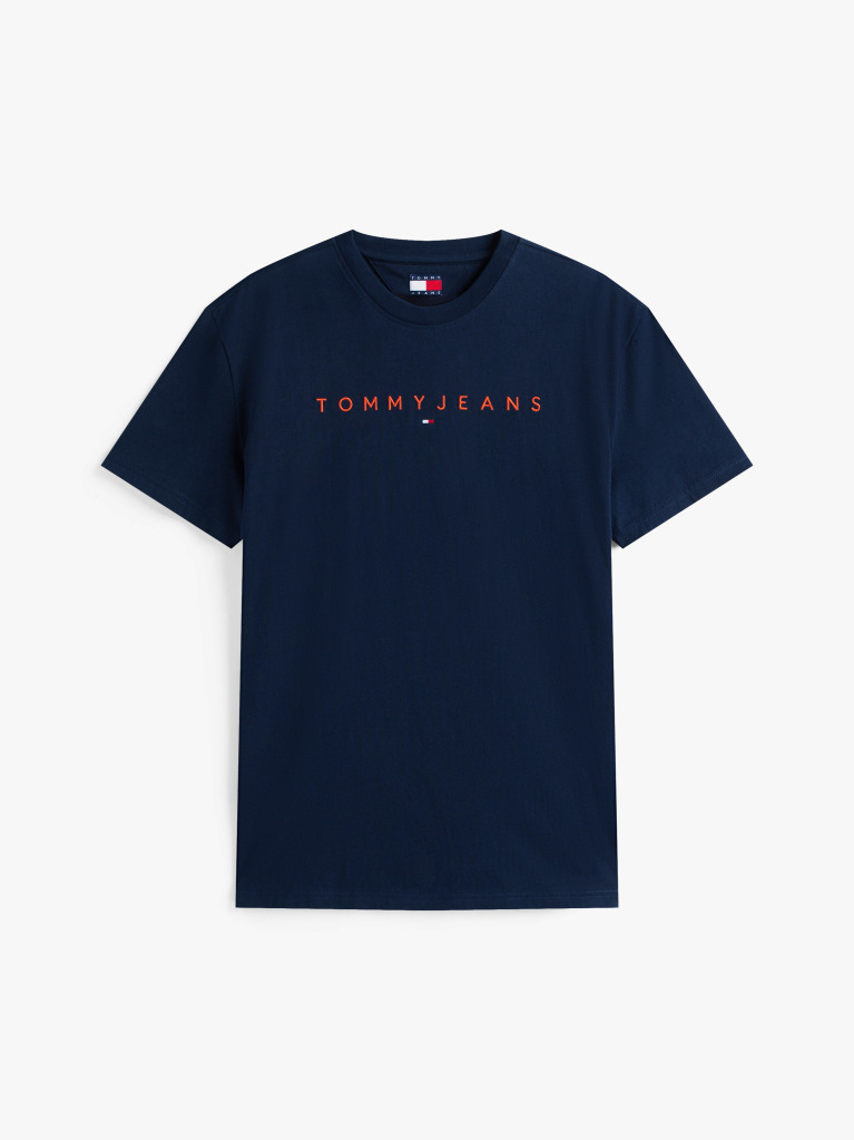 Blue Tricou Regular Cu Logo Brodat  Barbati