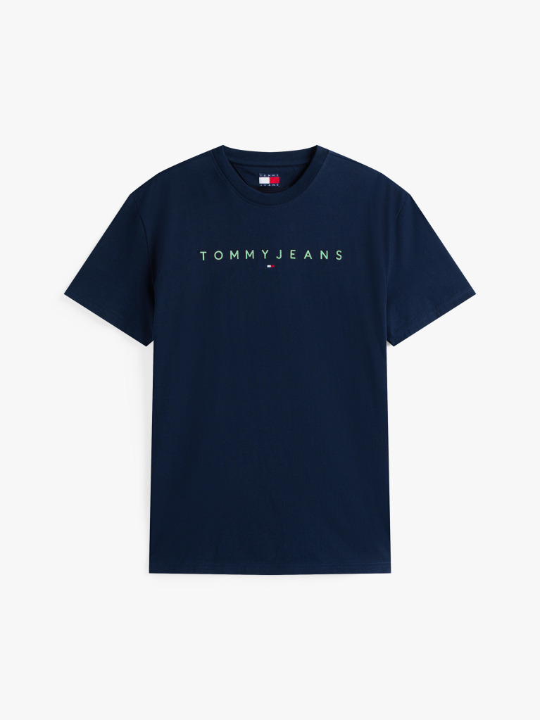Blue Tricou Regular Cu Logo Brodat  Barbati