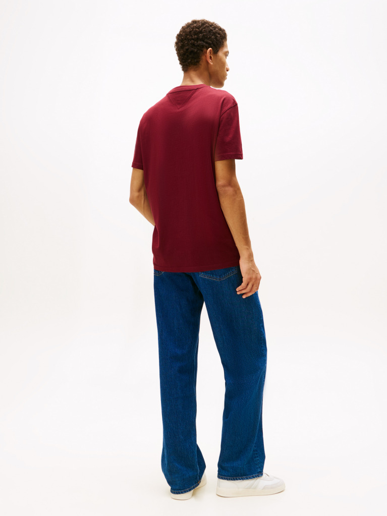 Rosu Tricou Regular Cu Logo Brodat  Barbati